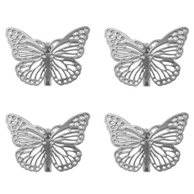 Dekoklammern Schmetterling silber