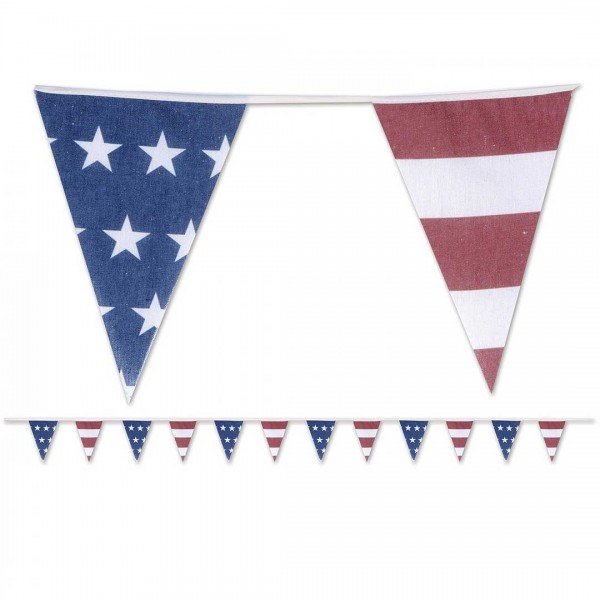 USA Vintage Stoff Wimpelgirlande