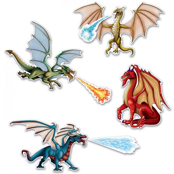 Partydeko-Set Drachen 6-tlg