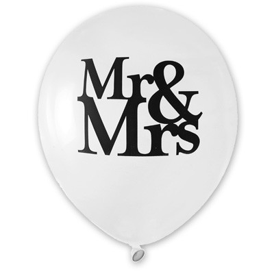 Luftballons Mr and Mrs