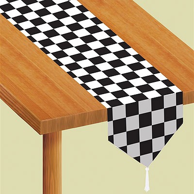 Tischläufer Karo schwarz weiß checked