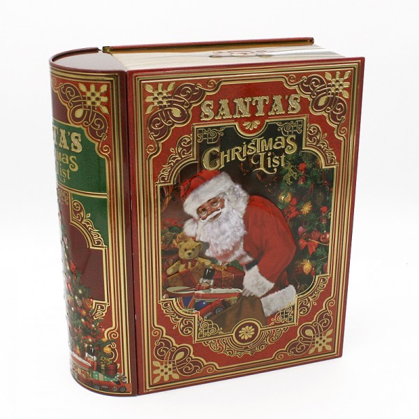 Weihnachts Blechdose Buch Santas List