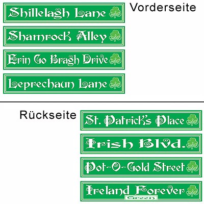St. Patricks Day Straßenschilder