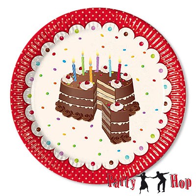 Pappteller Geburtstag Torte