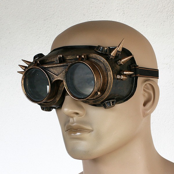 Steampunkbrille klappbar mit Nieten 1