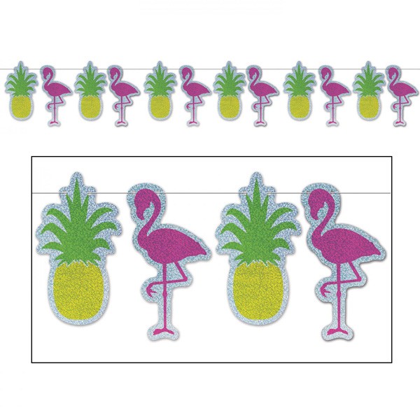 Flamingo und Ananas Partygirlande