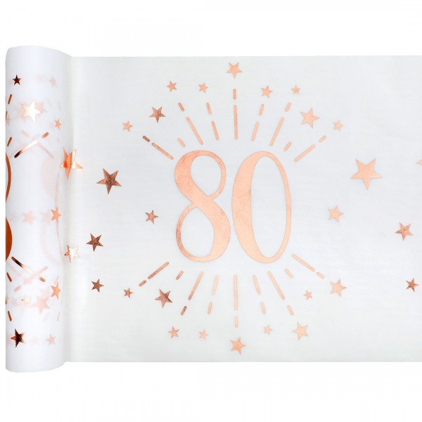 Tischläufer 80 Geburtstag rosegold metallic
