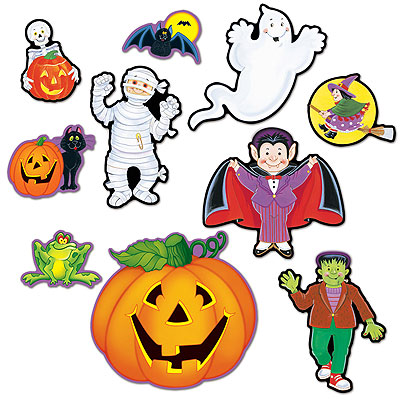 Halloween Partydeko | 10 nette Kinder-Halloween-Dekomotive aus Karton