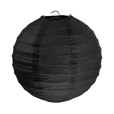 Partydeko Papierlampions schwarz groß 30cm