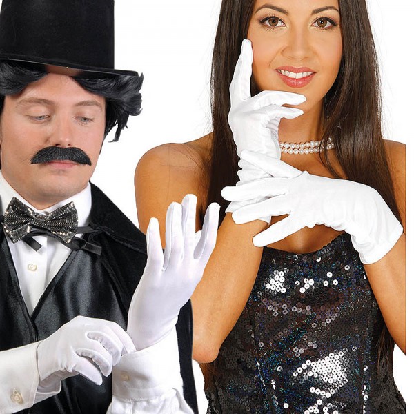 Weiße Handschuhe kurz