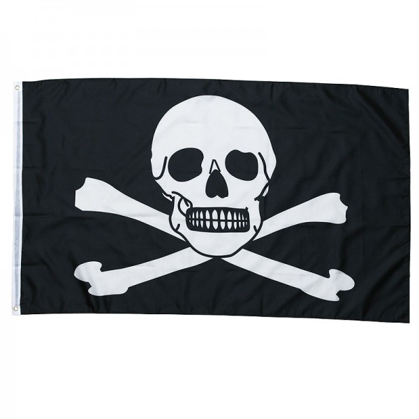 Piratenflagge Totenkopf Flagge schwarz-grau88x43cm , günstige