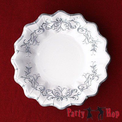 Pappteller Impero silber tief