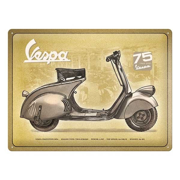 Blechschild 75 Years Vespa