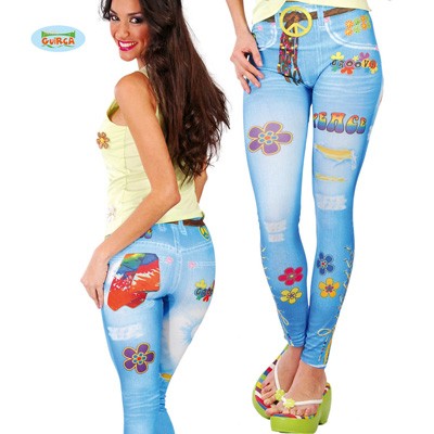 Flower-Power Leggings Jeansoptik