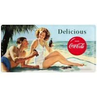 Blechschild Coca-Cola Beach Couple Blechschild Coca-Cola Beach Couple