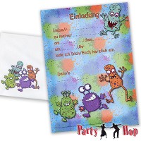Einladungskerten Kindergeburtstag Monster Vordrucke Kinderparty Aliens