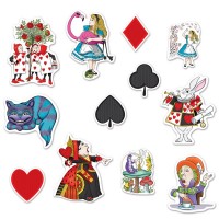 Alice im Wunderland Partydeko-Set 12-tlg. Alice im Wunderland Partydeko-Set 12-tlg.