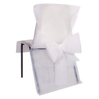 Stuhlhussen mit Schleife weiß Stuhlhussen mit Schleife weiß