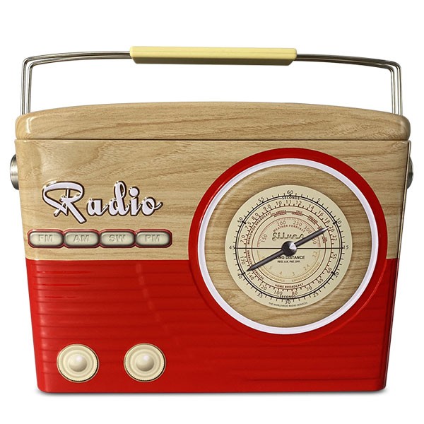 Blechdose Retro Radio rot braun