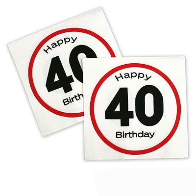 Servietten Happy Birthday 40 Geburtstag