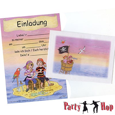 Einladungsset Kinderpiraten 12er