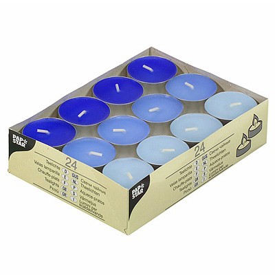 Teelichter marine mittelblau hellblau
