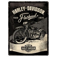 Blechschild Harley Flathead Black Blechschild Harley Flathead Black