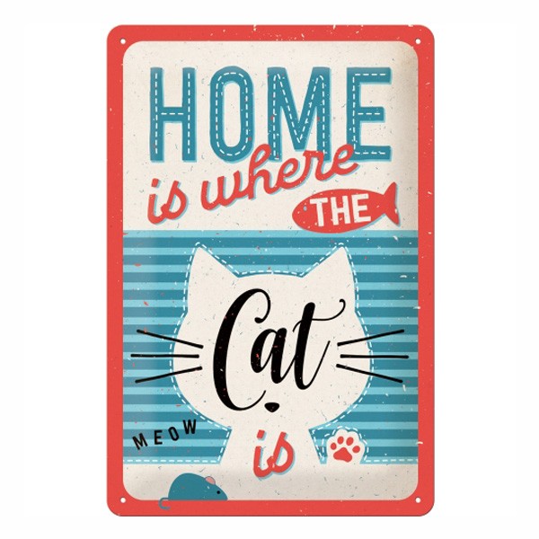 Blechschild Home Cat 20x30cm