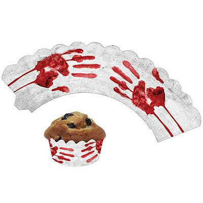 6 Halloween Horror Aufkleber - Blutige Handabdrücke Für Fenster & Türen