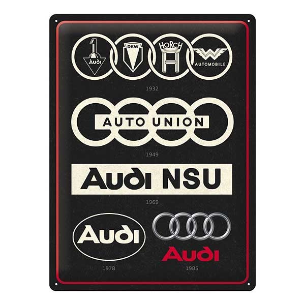 Blechschild Audi Logo Geschichte