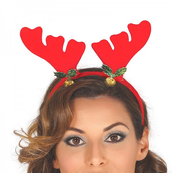 Weihnachts Haarreif Rentier mit Glöckchen