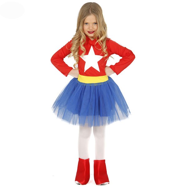 Superheldin Kostüm Star 10 bis 12 Jahre