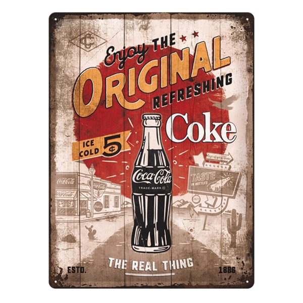Blechschild Coca Cola Origianal Coke 30x40cm