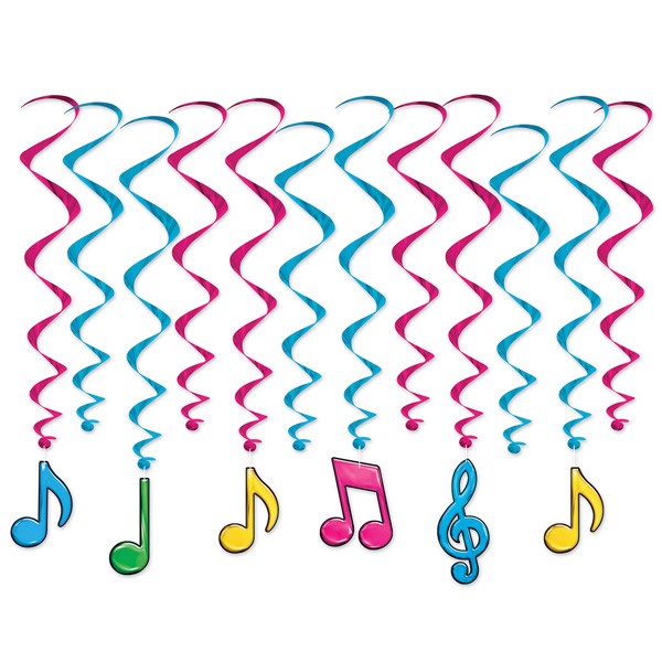 Hängedeko Musiknoten bunt 12tlg