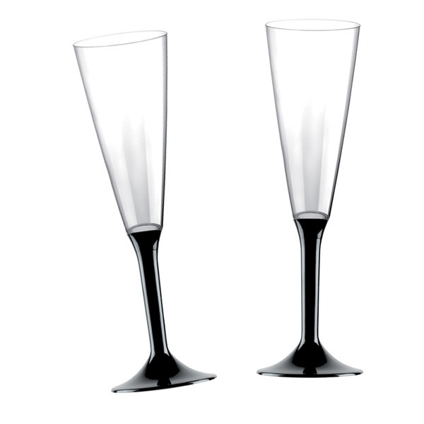 Einweg-Sektglas schwarz 160ml
