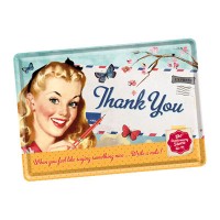 Blechpostkarte Thank You Girl  Blechpostkarte Thank You Girl