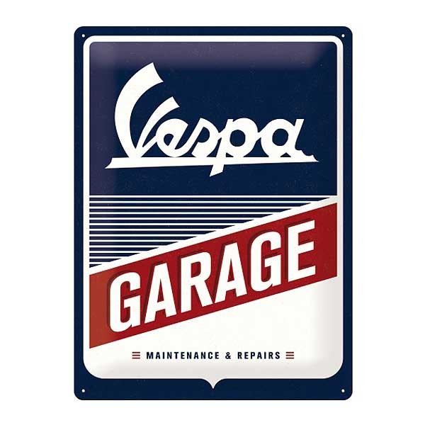 Blechschild Vespa Garage Werkstattwerbung 30x40cm