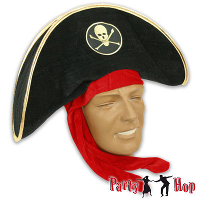 Piraten Kappe Hut Seeräuber Jack Totenkopf Karibik Bandana Kostüm Fasching Party 