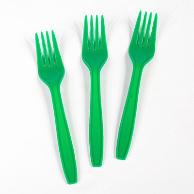 Plastikgabeln grün 10 Stück
