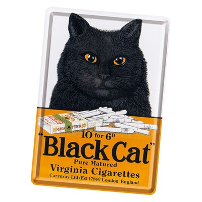 Blechpostkarte Black Cat 