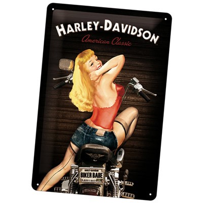 Blechschild Harley-Davidson Biker Babe
