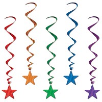 Partydeko Spiralhänger Sterne bunt  Partydeko Spiralhänger Sterne bunt