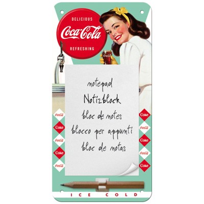 Notizblock-Schild Coca-Cola Lady 
