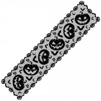 Halloween Spitzen Tischläufer Kürbis 06384