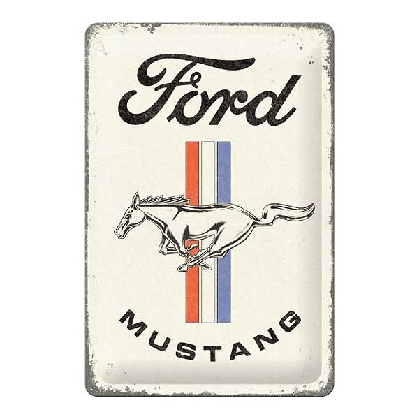 Blechschild Ford Mustang Horse and Stripes