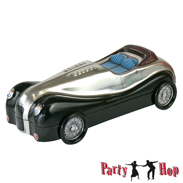 Blechdose Auto Roadster silber-schwarz