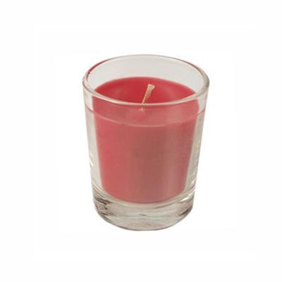 Glaskerze Windlicht rot