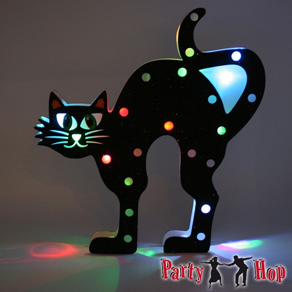 Leuchtbild schwarze Katze