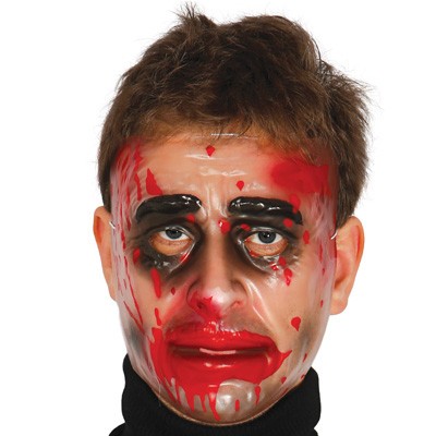 Blutige Horrormaske transparent Mann