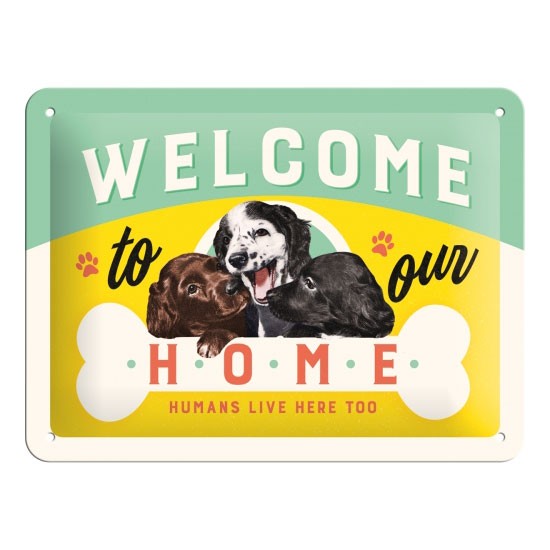 Blechschild Welcome Puppies